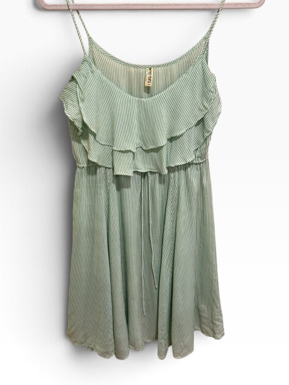 Free People Mint Green Ruffle Cami Dress